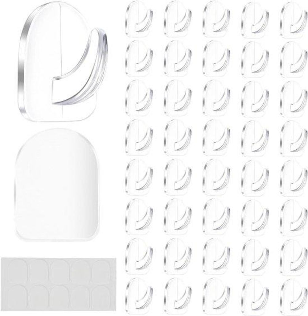 Transparente Selbstklebende Kleberhaken in 40er Packung für Küche und Bad