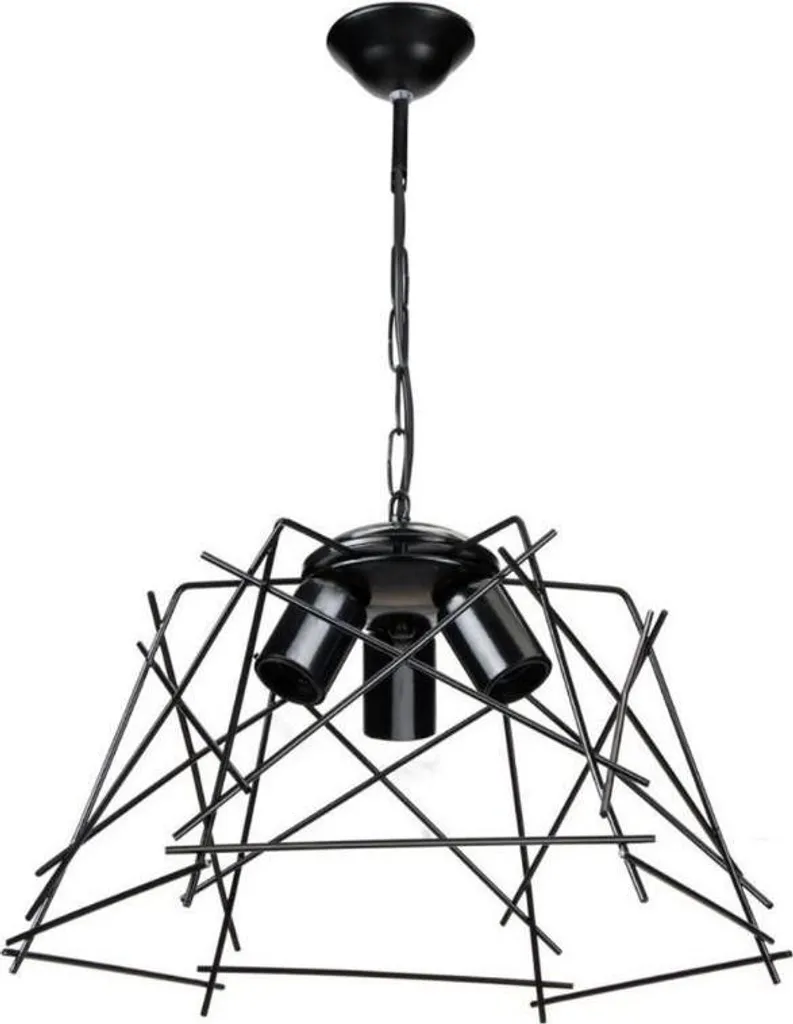 Lampadario Industriale Nero Tena MDL3854 - 3 Luci Metallo E27 Offerta