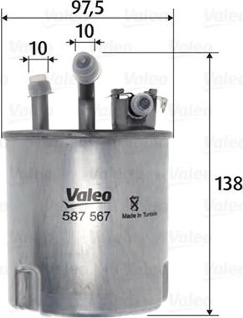 Filtre à gazole d'origine VALEO 587567 compatible Nissan 16400ES60A Diesel