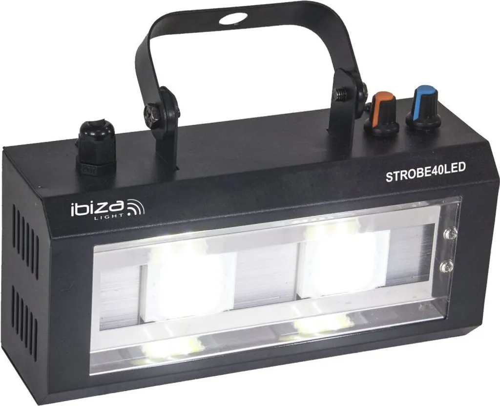 Stroboscope à LED Ibiza Light STROBE40LED pour animation de fête