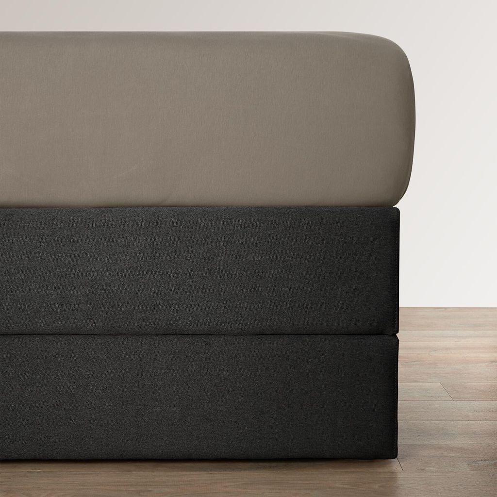 Bettwaren-Shop Jersey-Elasthan Boxspring Spannbettlaken Multi-Stretch für hohe Matratzen 140x200 - 160x220 cm kiesel