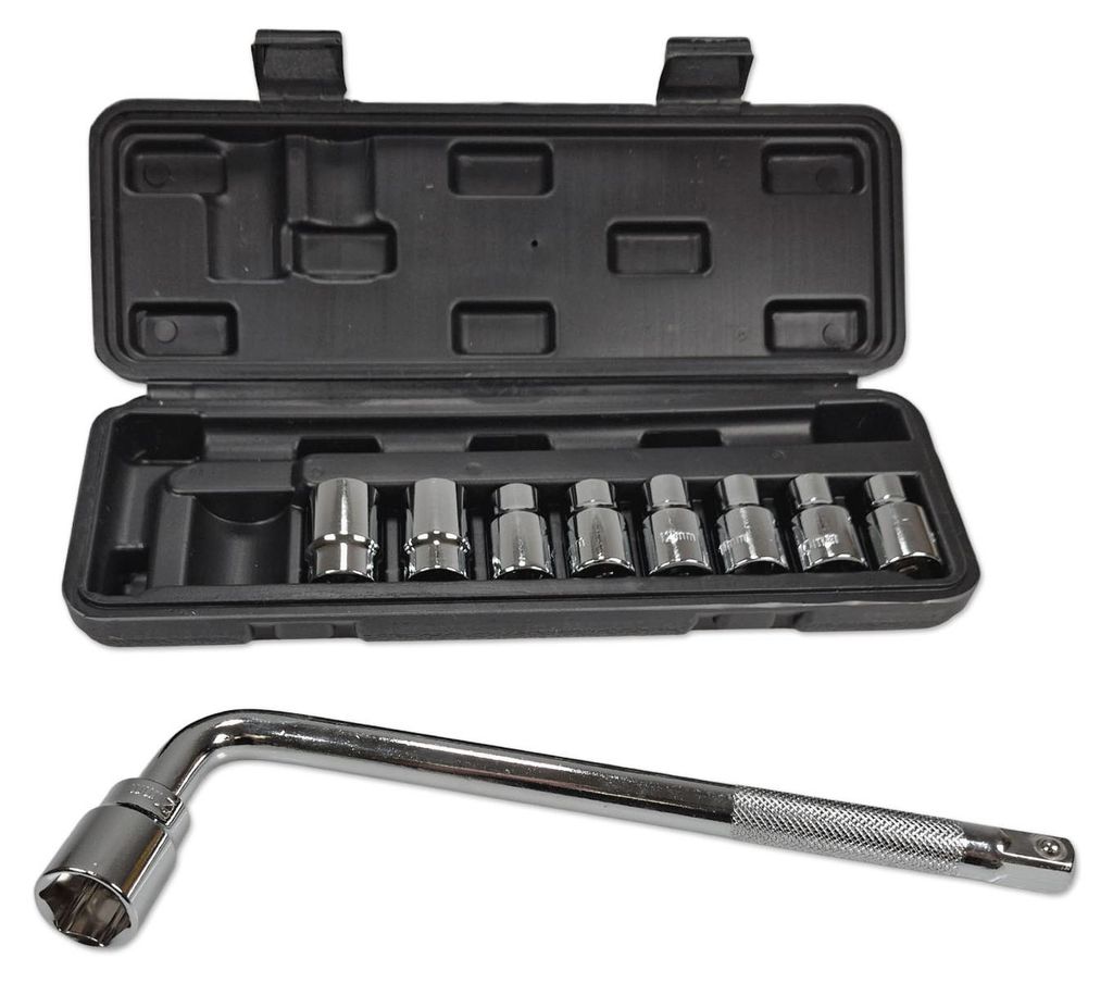 Steckschlüsselsatz 1/2 Zoll | L-Form | kompakter Nusskasten 8-21mm