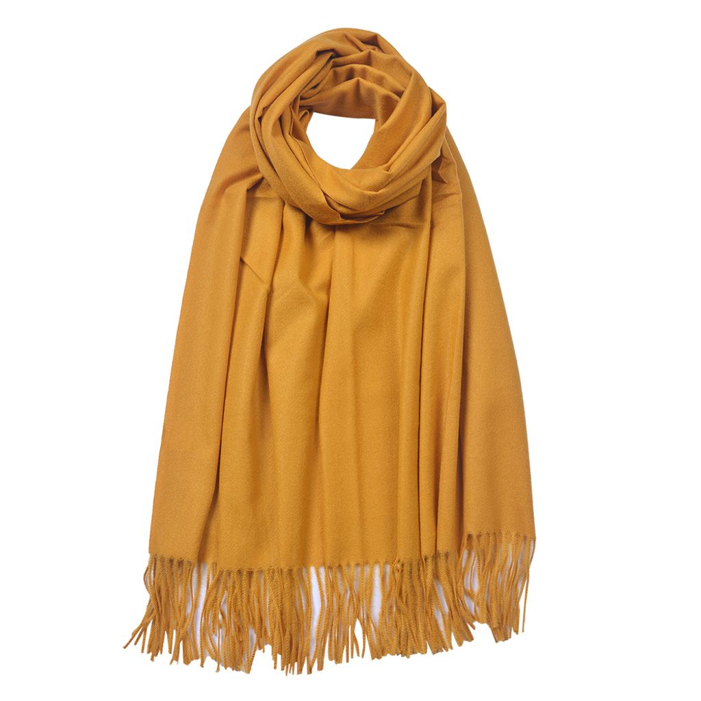 Clayre & Eef Winterschal Damen 68x175 cm Gelb Synthetisch