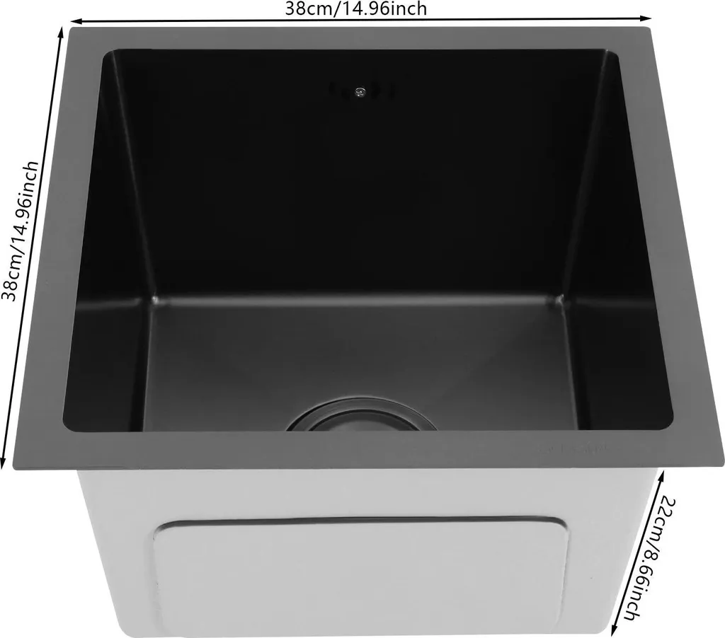 Évier de Cuisine Anti-Bruit en Inox Noir 38 cm : Fini les Rayures