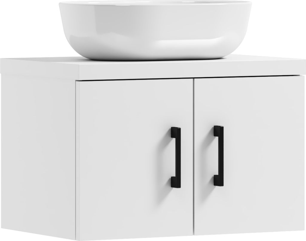 ADK Möbel | Hängeschrank, 38,2x60,5x40,5cm, weiß, mit Waschbecken MARKUS 60