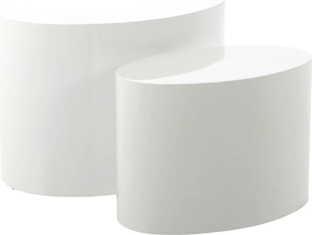 Lisa Design Aeryn lot de 2 tables basses blanc gigognes 48 et 40 cm