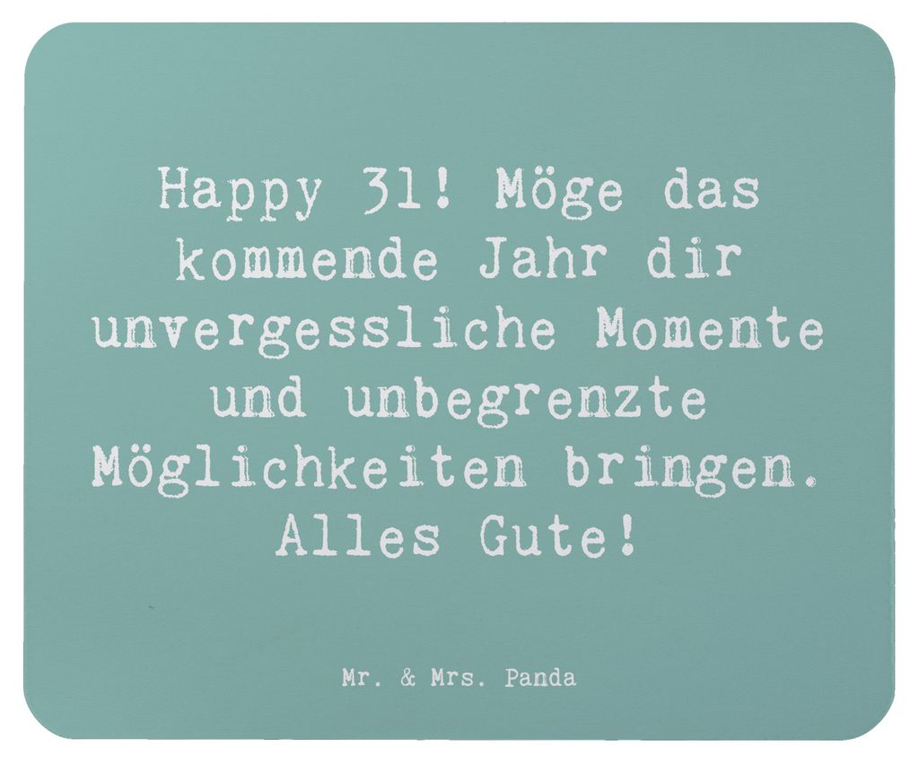 Mr. & Mrs. Panda Mousepad Spruch 31. Geburtstag - Meeresbrise - Geschenk, Mauspad, laptop, mousematte, alles Gute, Glückwunsch, liebevolle Karten,...