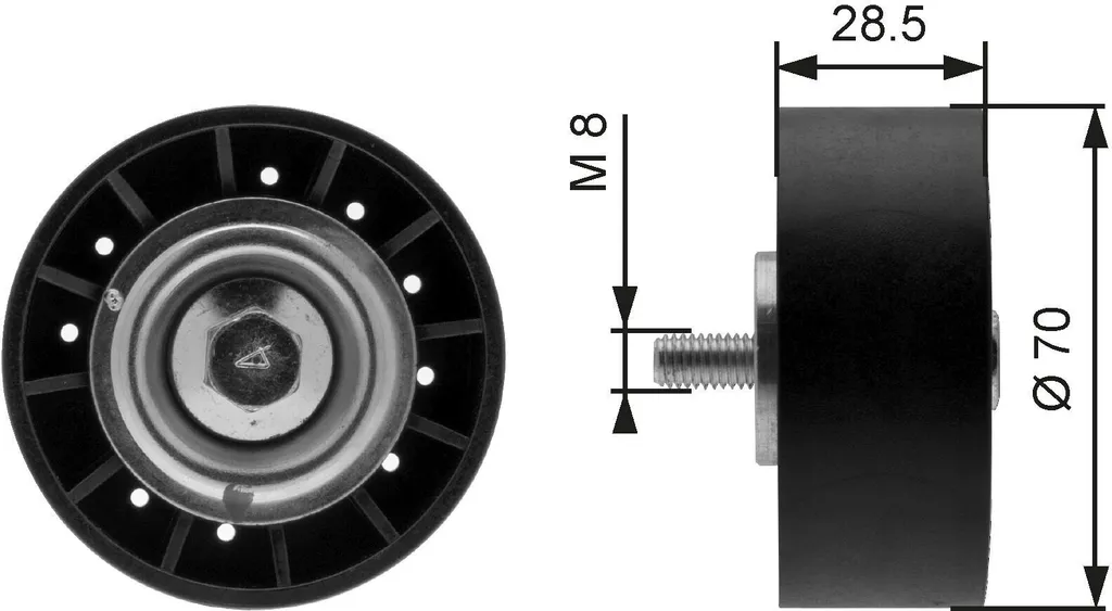 Poulie de renvoi courroie trapézoïdale Gates T36211 pour Ford Escort