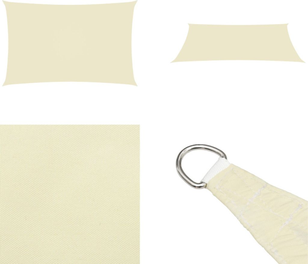 vidaXL Sonnensegel Oxford Gewebe Rechteckig 2x5 m Creme - Sonnensegel - Sonnenschutz - Windschutz - Sonnendach