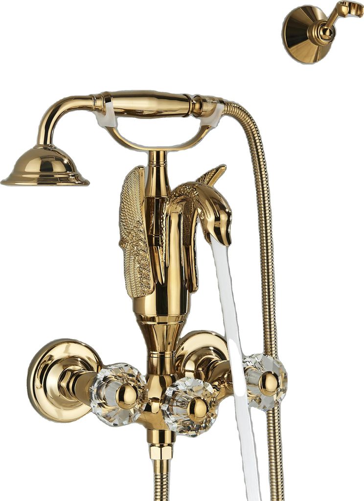 Badewannenarmatur, polierte Oberflächenverarbeitung, klassischer Stil, Glänzendes Gold