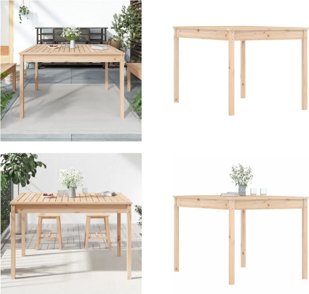 Tavolo da Giardino vidaXL 121x82,5x76 cm in Legno di Pino Massiccio - 1