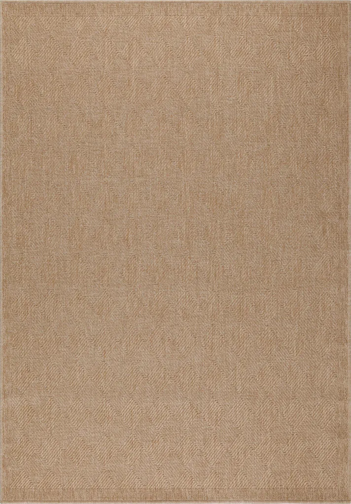 Tapis de passage Dhaka Ricka 80x150cm en jute beige pour entrée et couloir