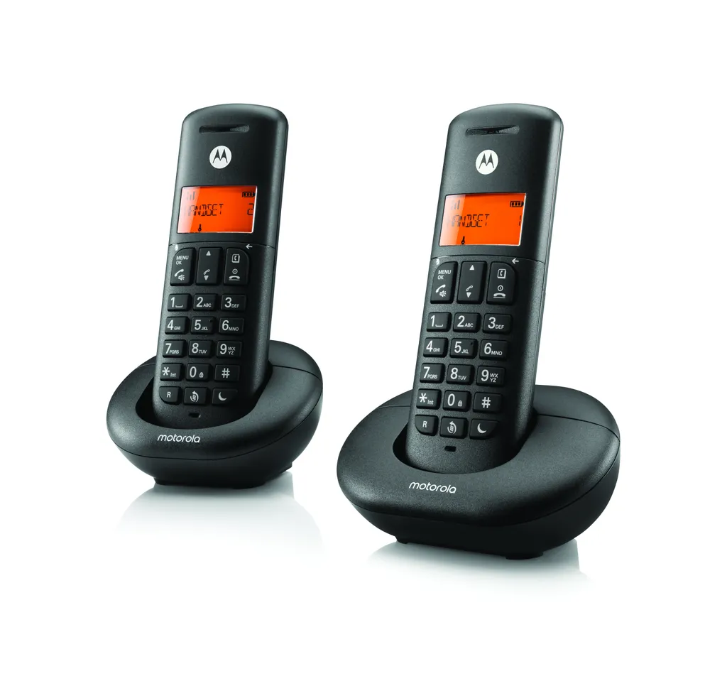 Motorola E202 Duo Téléphone Fixe Sans Fil Noir avec Double Combiné DECT