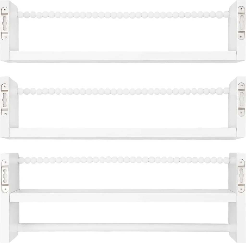 Étagère murale enfant sécurisée en bois blanc - Rangement 3 tablettes
