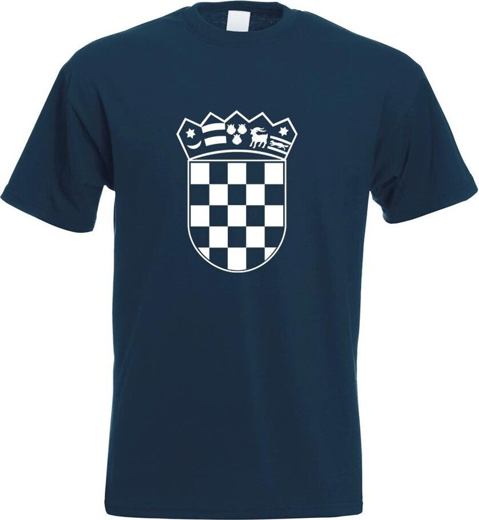 Kiwistar - T-Shirt - Navy - Flagge Kroatien Wappen Motiv Bedruckt Funshirt Design Print - mit Motiv Bedruckt - Funshirt Design - Sport - Freizeit -...