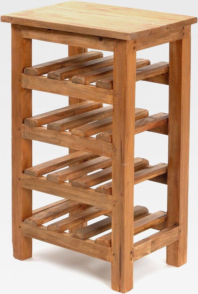 Burgos | 69cm, Mahagoni Massivholz, 12 Flaschen | Natur Flaschenregal, Holz Weinständer, Weinhalter, Flaschen Aufbewahrung