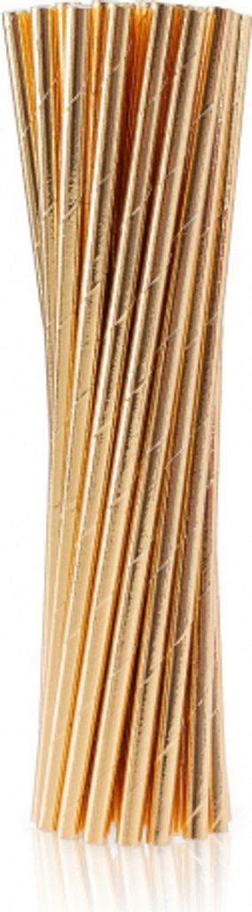 rosegoldene Eco Papier Trinkhalme, 19,7 cm Länge, 6 mm Durchmesser