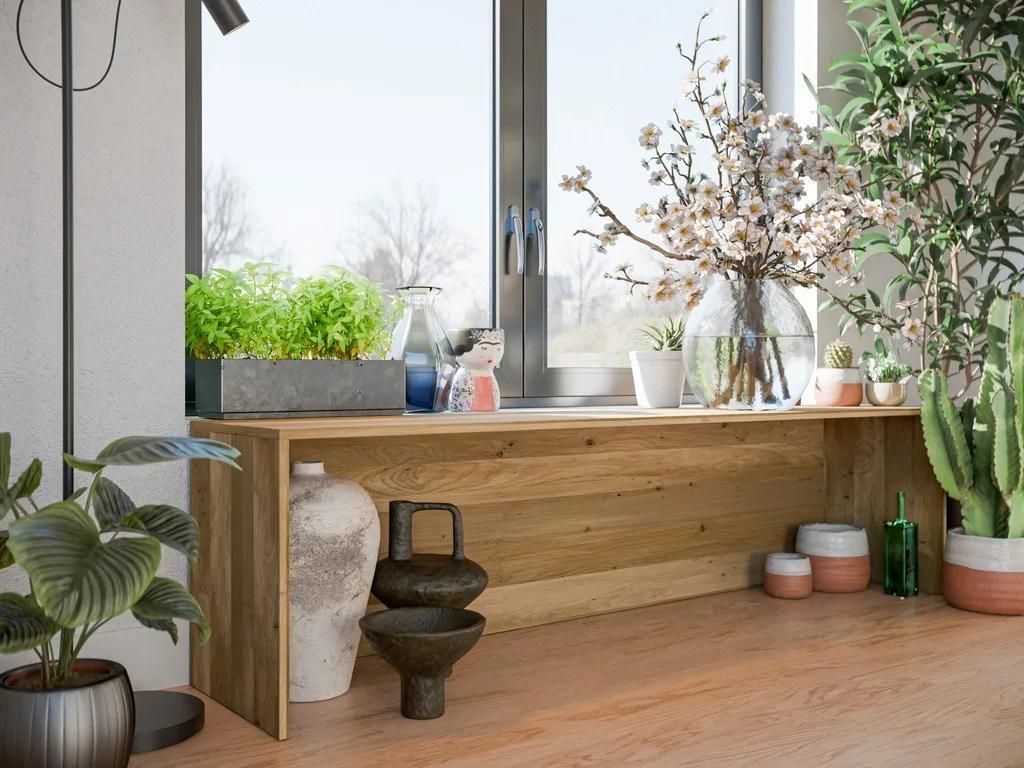 Timeless Living Rustikal Europäische Eiche Leimholzplatte 18 mm 200 x 40 cm, Massivholzplatte Arbeitsplatte Tischplatte Regalbrett, Naturbelassen