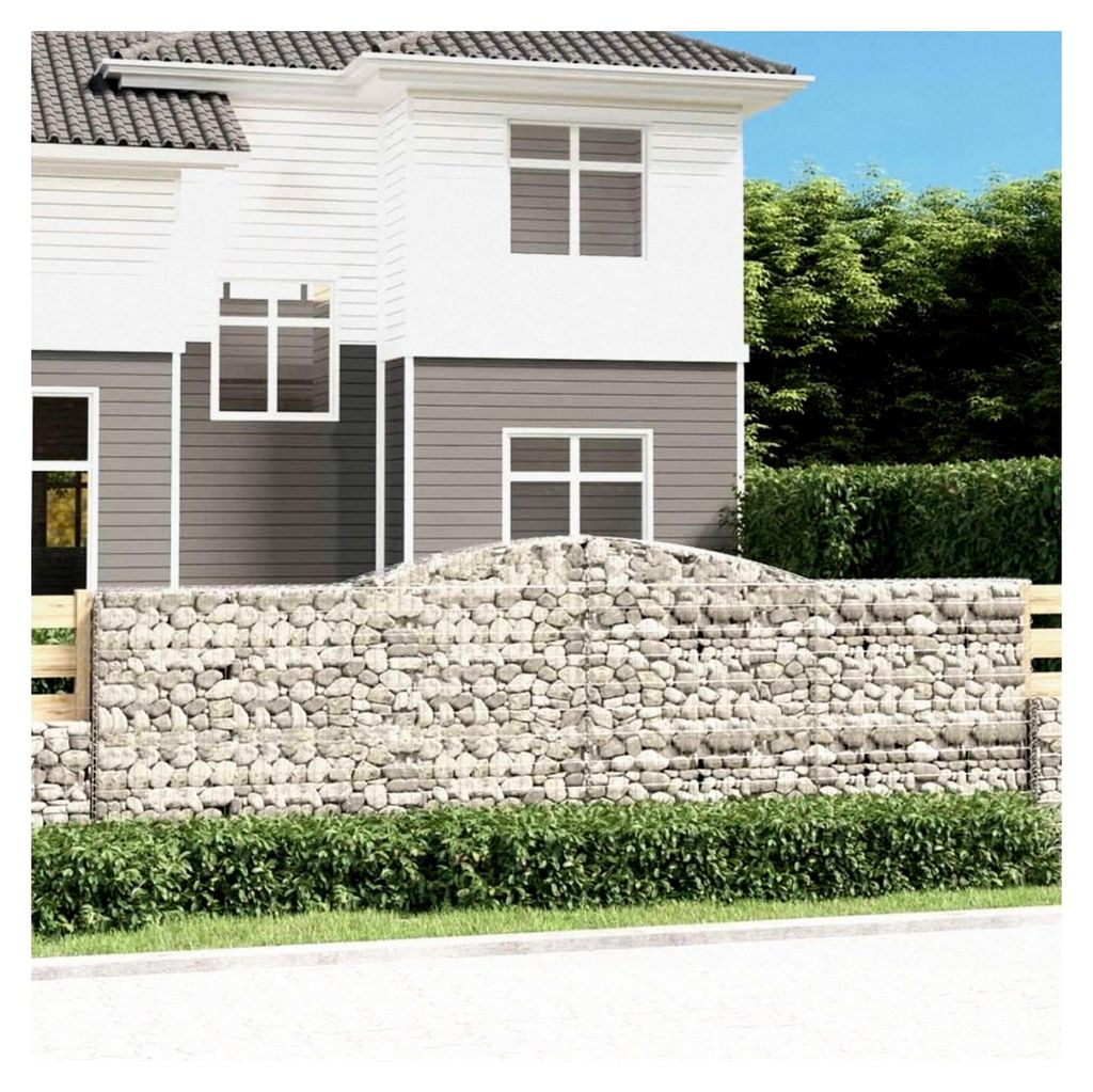 Gabionen mit Hochbogen 25 Stück 400x50x120/140cm verzinktes Eisen