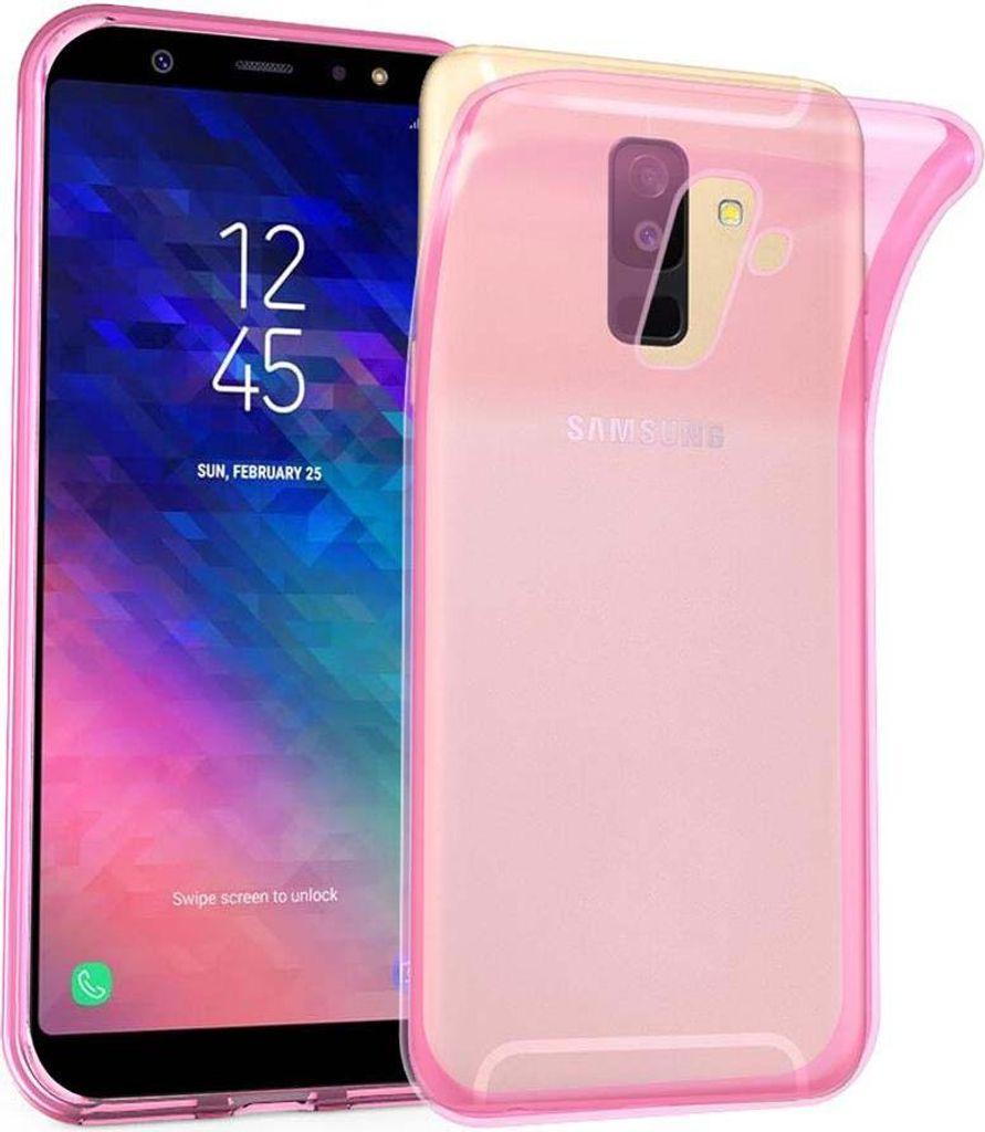 Cadorabo Hülle für Samsung Galaxy A6 PLUS 2018 Schutz Hülle in Pink Schutzhülle TPU Silikon Cover Etui Case