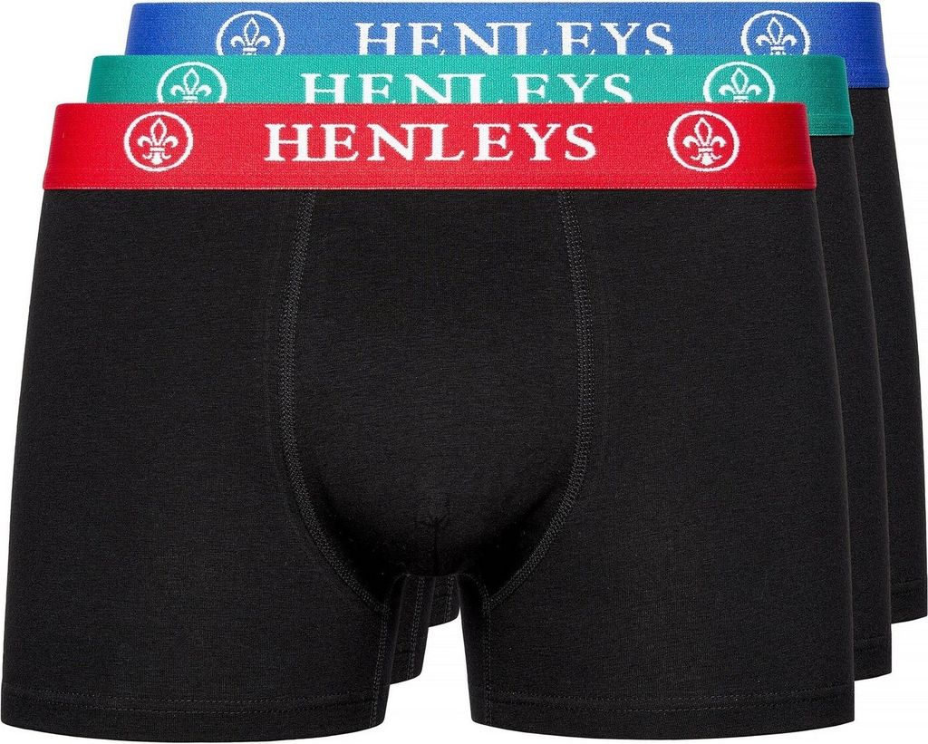 Henleys - "Primas" Boxershorts für Herren(3er-Pack) BG1333 (XXL) (Schwarz)