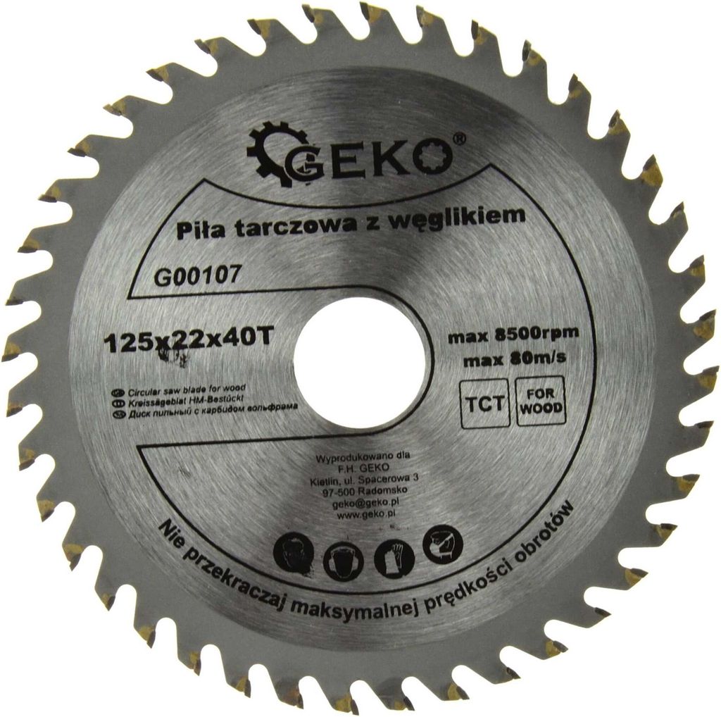 GEKO Pílový kotúč 125mm 40T 22.2mm Obrázok produktu 