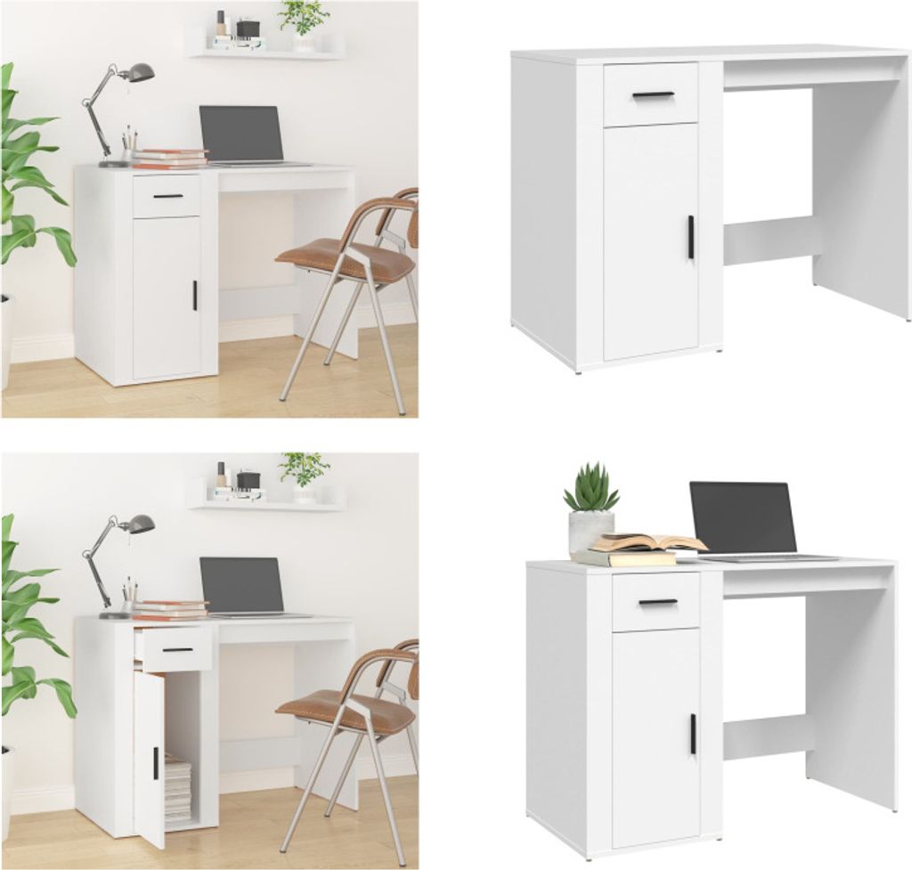 vidaXL Schreibtisch Weiß 100x49x75 cm Holzwerkstoff - Schreibtisch - Schreibtische - Bürotisch - Computertisch