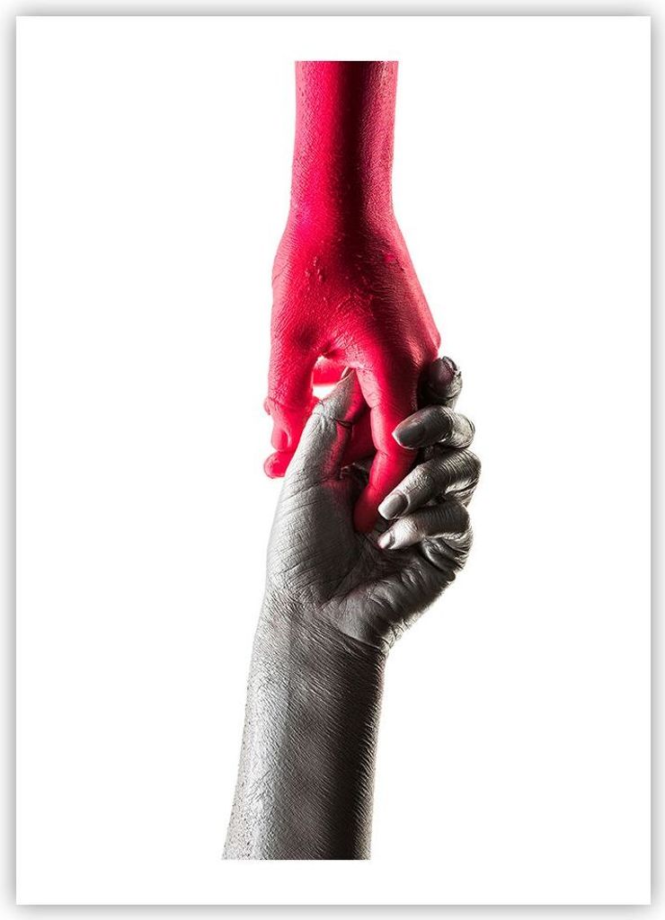 Poster - Poster ohne Rahmen - Hilfe Hände Symbol - 50x70 cm - Wand Bild - Wanddeko - Wandbilder - Kunstposter - Wandposter - Bilder - Kunstdruck -...