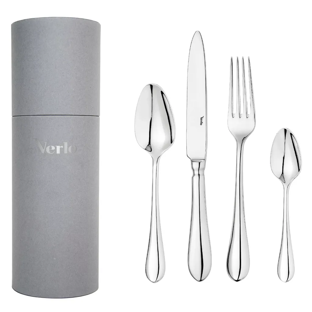 VERLO DESTELLO Set di posate in acciaio inox da 24 pezzi design elegante con tubo