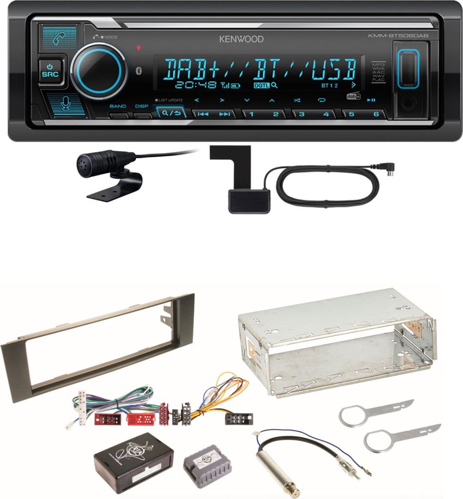 Kenwood KMM-BT508DAB Bluetooth Digitalradio USB Einbauset für Audi A3 8P 8PA