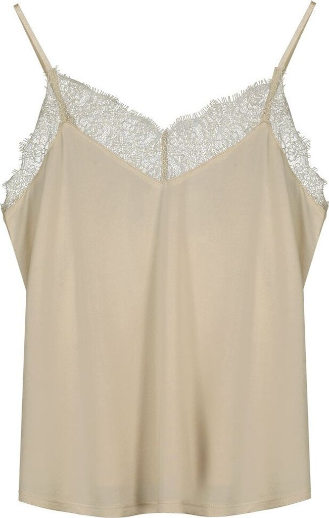 Only Lsuhoney Cupro ärmelloses T-shirt Beige XL Frau Beige XL
