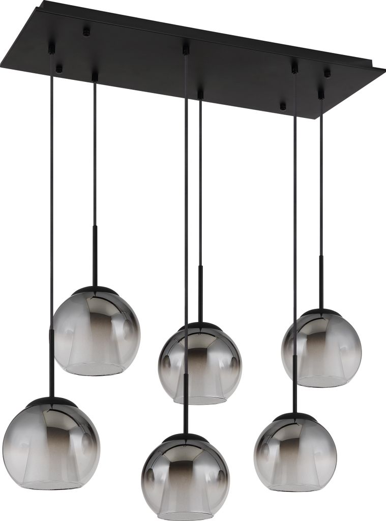 Globo Lighting Hängeleuchte Metall schwarz matt, 6x E27