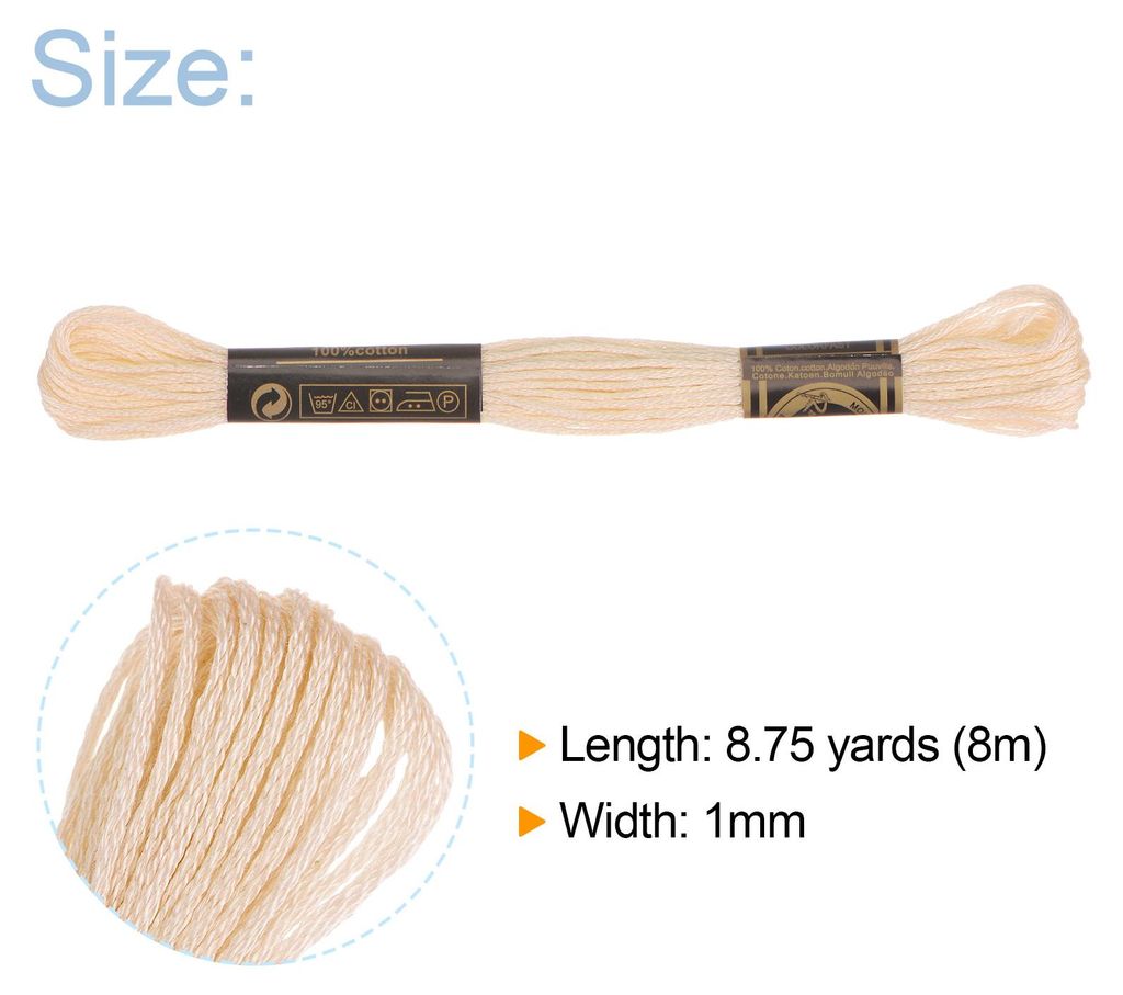 24 Str?nge Stickgarn š€ 8m Lang Baumwolle Thread fš¹r Stickprojekte Armb?nder Basteln Embroidery Kreuzstich H?keln (Beige)