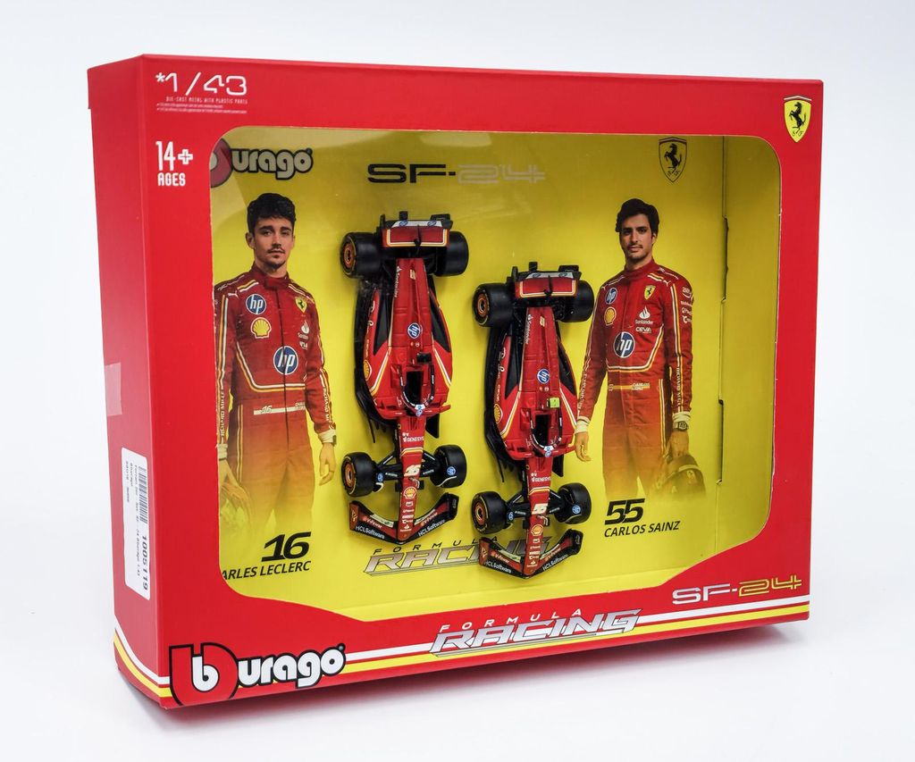 Bburago BBU18-36856 - 1/43 - Ferrari 2er-Set: SF-24, 2024 - Neu