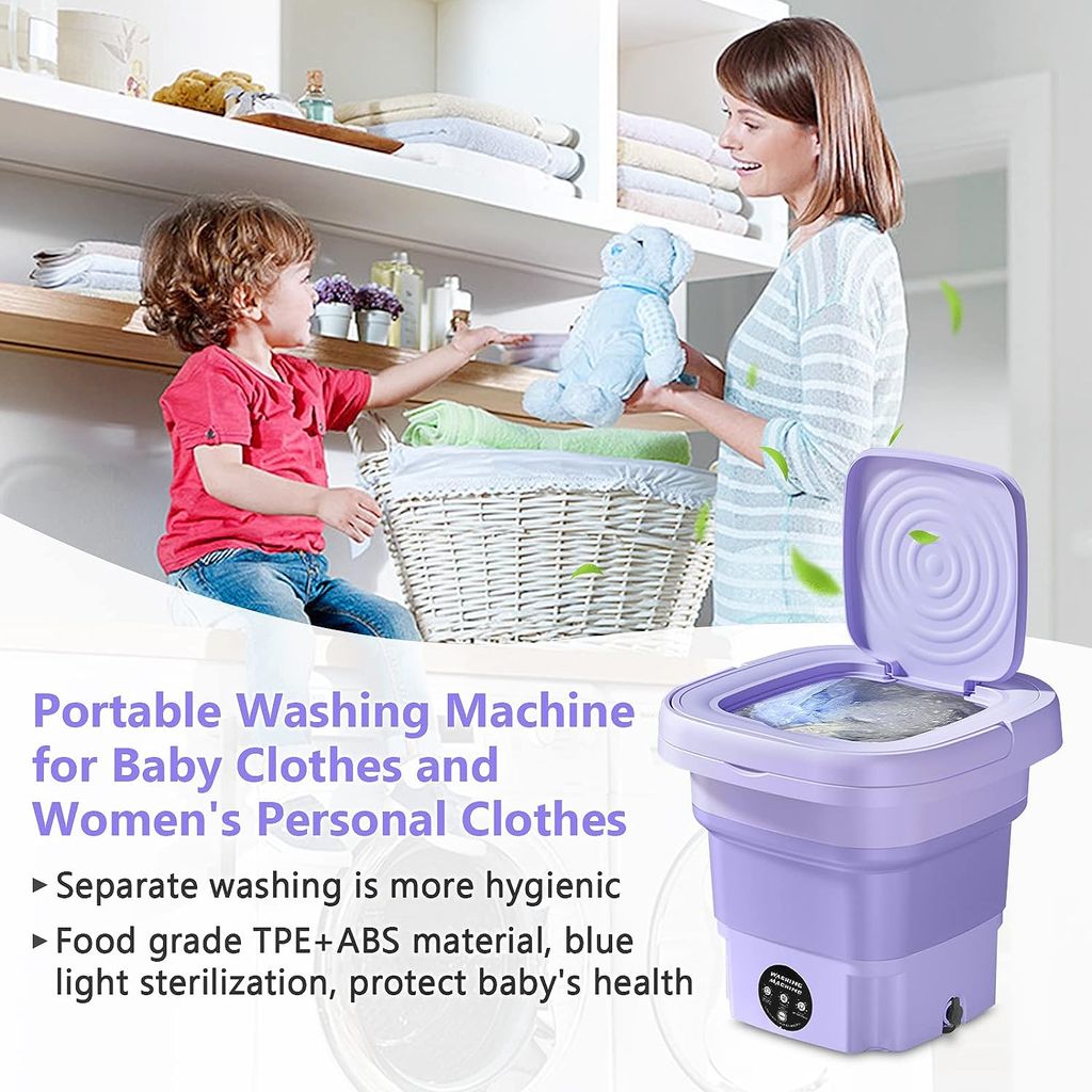 Tragbare Waschmaschine, 8 L, Faltbare Mini-Waschmaschine Mit  Schleuderfunktion, Effiziente Kleine Waschmaschine, Wäscheeimer Mit Hoher  Kapazität