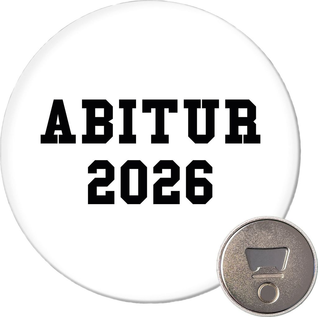 Huuraa Magnet Abitur 2026 ABI 59mm Kühlschrankmagnet rund Flaschenöffner Geschenkidee