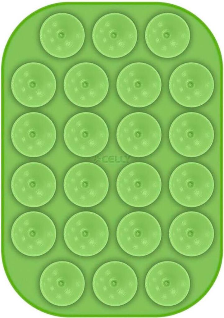 Celly FIXSQUARE, Saugnapfhalterung, Grün, Silikon, Universal, Box, 1 Stück(e)