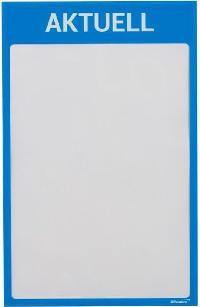 Infotaschen mit Überschrift -Aktuell- magnetisch für DIN A4 352x225mm VE=5 Stück blau