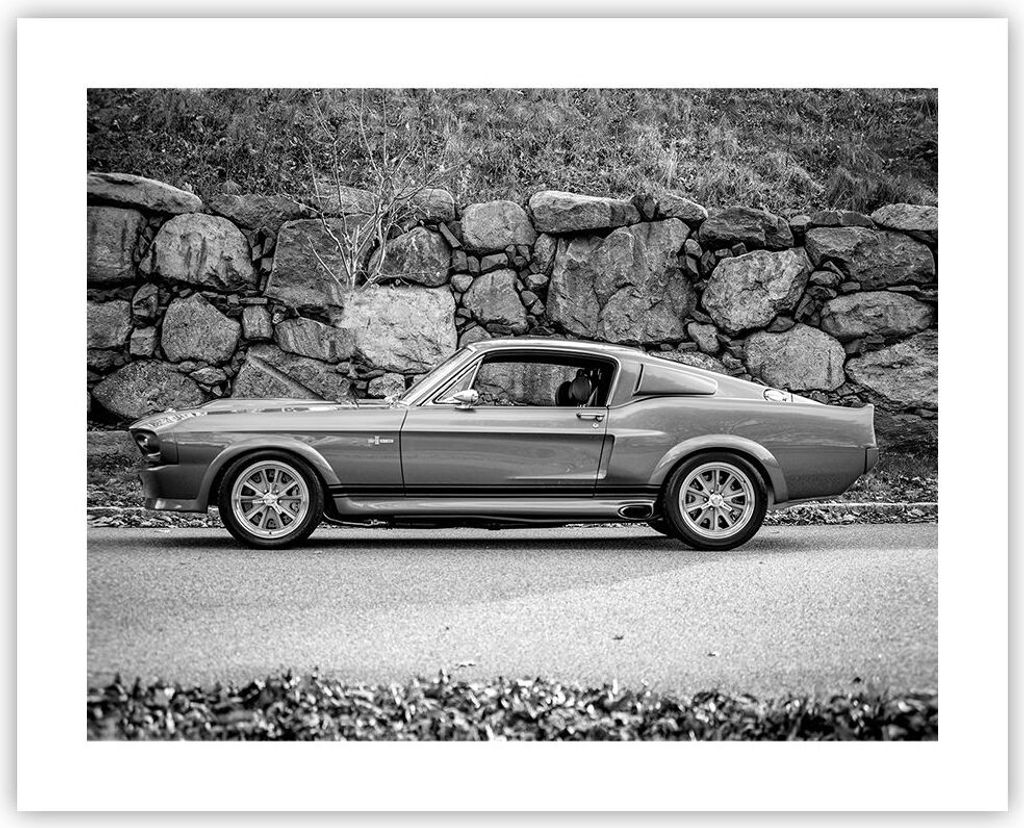 Poster - Poster ohne Rahmen - Auto Ford Mustang - 50x40 cm - Wand Bild - Wanddeko - Wandbilder - Kunstposter - Wandposter - Bilder - Kunstdruck - W...