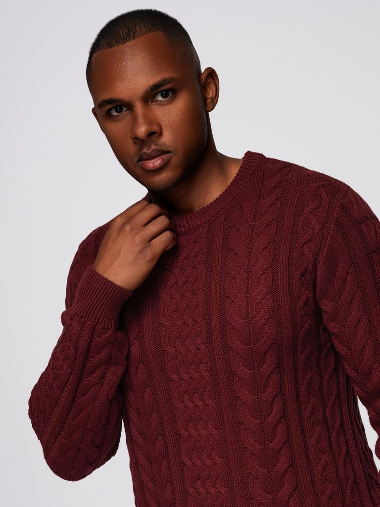 Ombre Clothing Klassischer Pullover für Männer Kiwo bordo XL