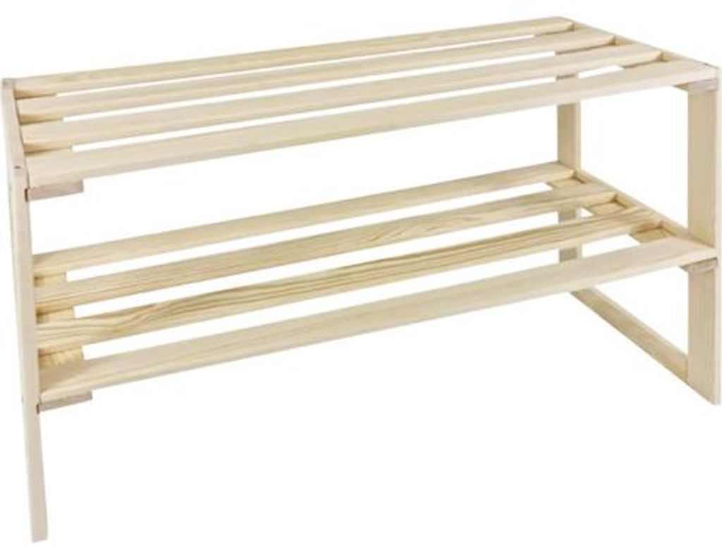 Buildify Holz Schuhregal 80x30x51 cm 2 Böden Tragkraft 60 Produktbild 