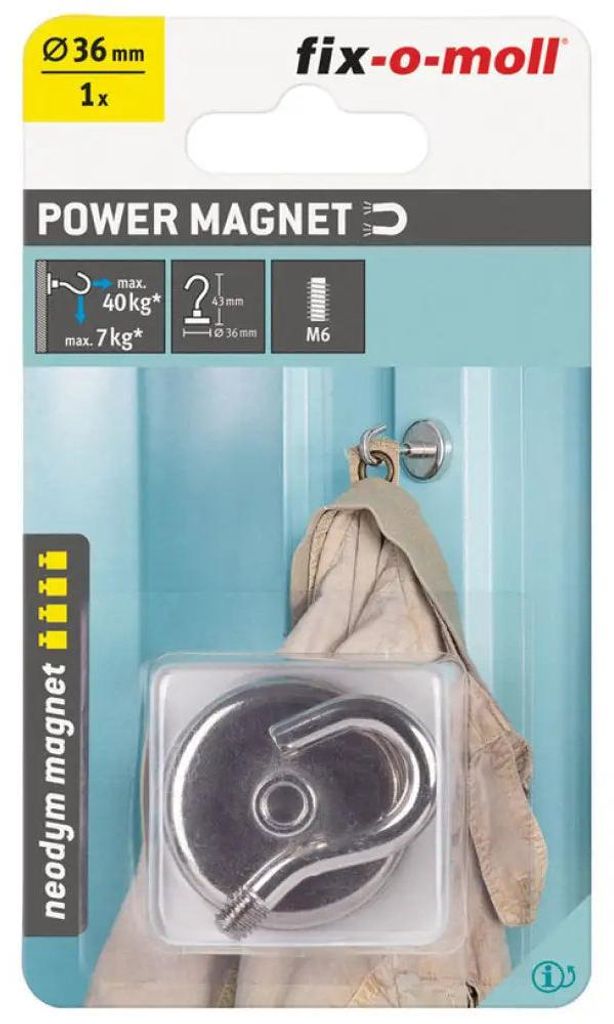 Neodímový Magnét Hák 36Mm/49.5Mm Fix-O-Moll Obrázok produktu 
