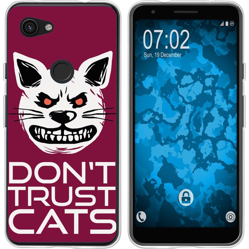 PhoneNatic Case kompatibel mit Google Pixel 3a XL Silikon-Hülle Crazy Animals Katze M1