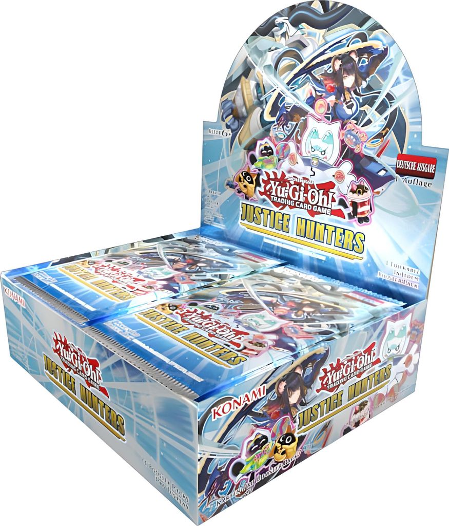 A display box of Yu-Gi-Oh! TRADING CARD GAME Justice Hunters.