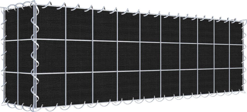 Begrünte Gabione mit Vlies 100 cm x 30 cm x 20 cm (L x H x T), Maschenweite 10 cm x 10 cm, Spirale