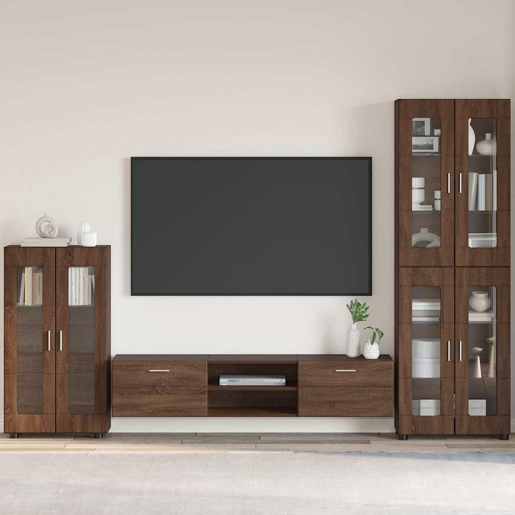 Bestmöbel Sideboard Braun Eichen-Optik 55,5 x 29 x 100 cm Holzwerkstoff - Kommoden CC392833