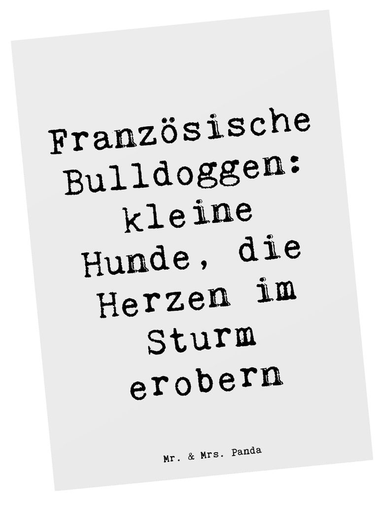 Mr. & Mrs. Panda Postkarte Spruch Französische Bulldogge - Produktbild 