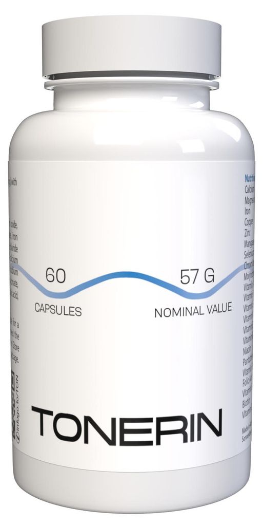 TONERIN - 60 Kapseln hochdosiert - Original Rezept aus der Schweiz - Vegan & Pflanzlich mit 22 Vitaminen & Mineralien - 1er Pack