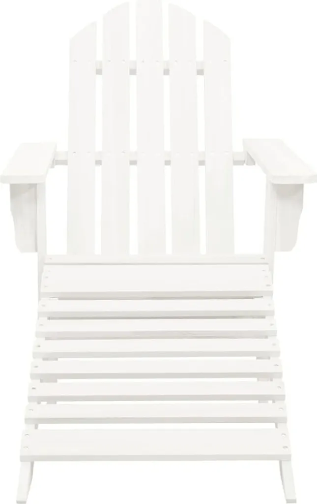 vidaXL Poltrona da giardino con poggiapiedi in legno bianco