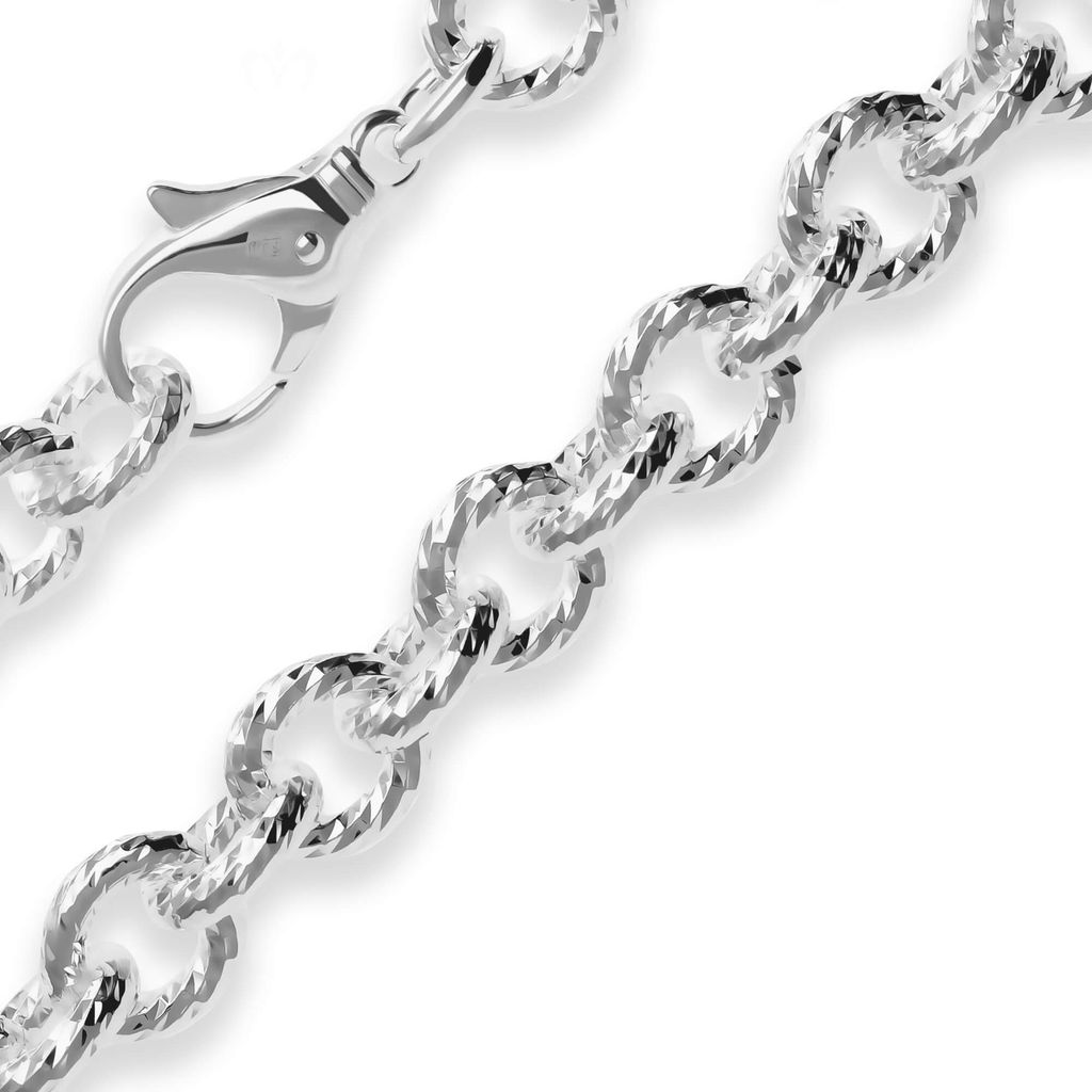 9,8mm Armband Ankerkette gerieft Silberarmband Armschmuck aus 925 Silber 21cm